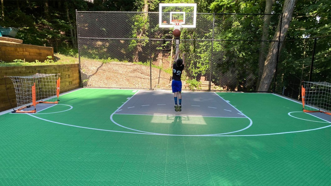 backyard green basketball courts