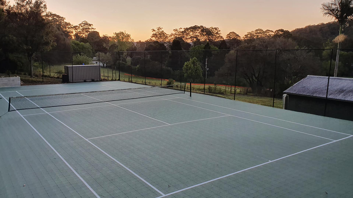 Backyard tennis court